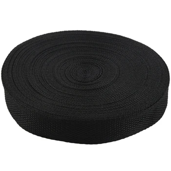 

25mmx20m Roll Nylon Tape Strap For Webbing Bag Strapping Belt Making DIY Craft - Black