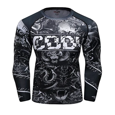 B Mma Футболка мужская Рашгард джиу джитсу футболка с длинным рукавом Bjj GI Muay Thai футболки фитнес боксерские майки Рашгард Mma Clothig - Цвет: B