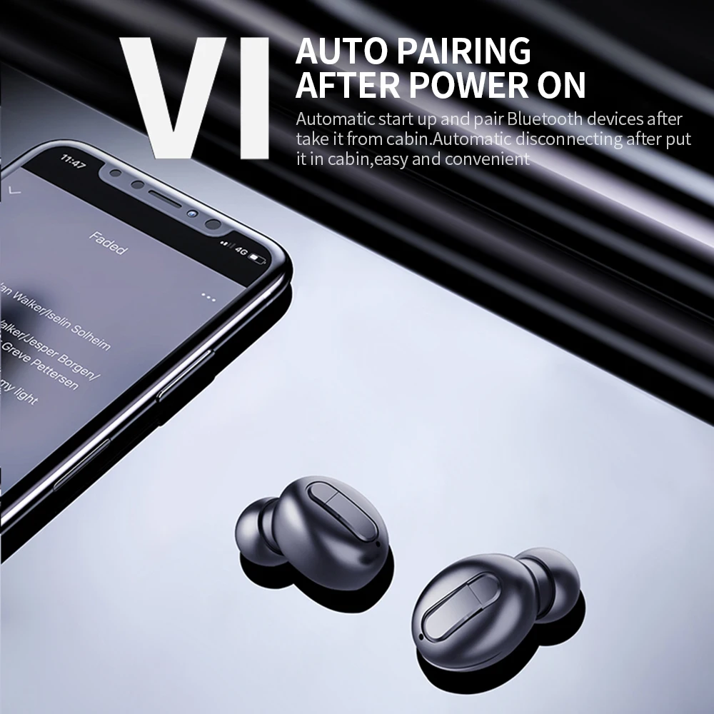 Черные bluetooth наушники V1 Беспроводная Bluetooth гарнитура миниатюрные