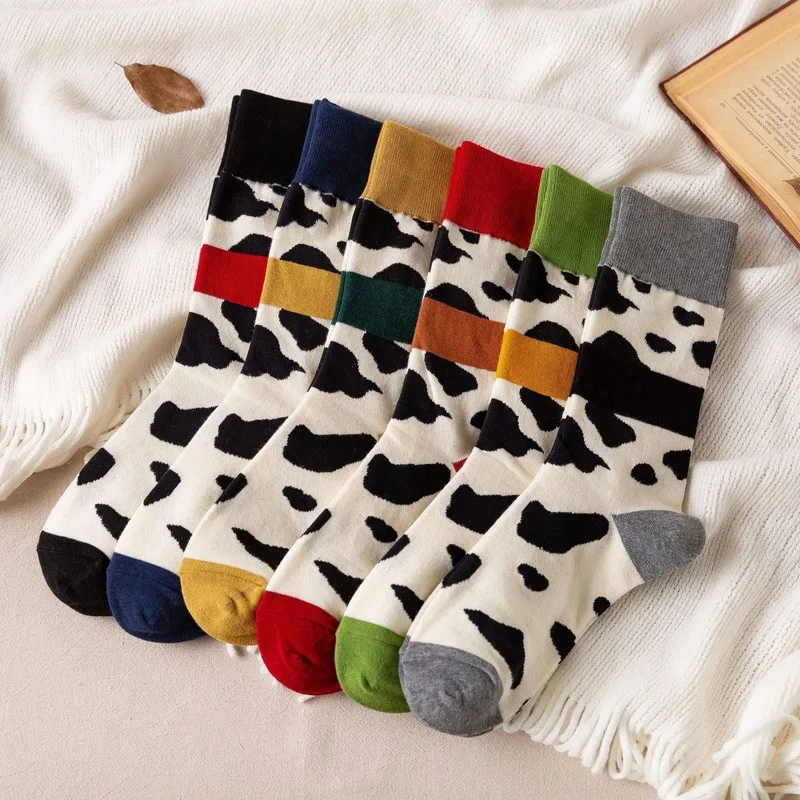 Jeseca Autumn Winter Socks Hot Sale Women Harajuku Streetwear Ankle Sox Girls Cute Animal Print Cotton Soft Christmas Sock