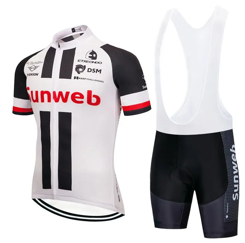 Командная Черная майка для велоспорта SUNWEB, 20D, велосипедные шорты, набор, Ropa Ciclismo, мужская летняя быстросохнущая одежда для велоспорта - Цвет: Белый