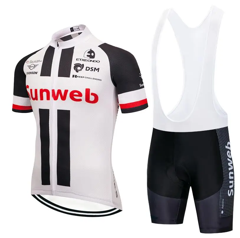 Белый Командная Черная майка для велоспорта SUNWEB, 20D, велосипедные шорты, набор, Ropa Ciclismo, мужская летняя быстросохнущая одежда для велоспорта - Цвет: Белый