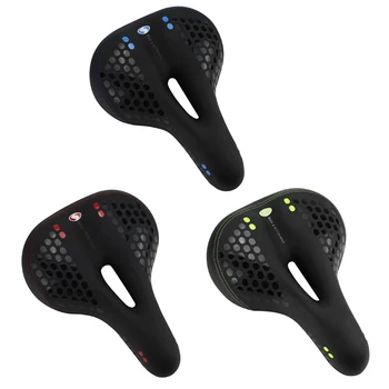 

STARBK Soft Thicken Wide Bicycle Saddles Seat Rear Light MTB