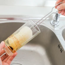 Детские бутылочки Кисти губка щетка для кормления Бутылка из нержавеющей стали ручка щетка Сменная Губка головка бутылка инструмент для очистки