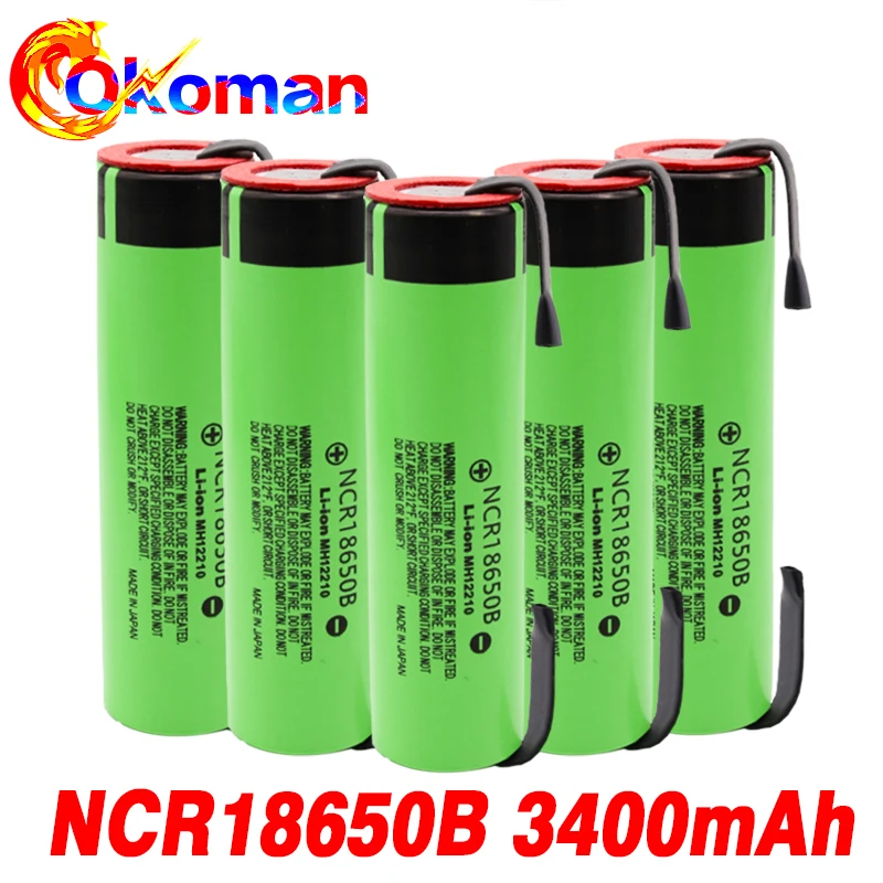 100% Новый оригинальный аккумулятор высокой емкости NCR18650B 3 7 в 3400 мАч 18650