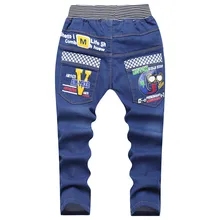 Напрямую от производителя, распродажа, детские брюки модные повседневные ковбойские брюки с принтом Большие Штаны для мальчиков на весну и осень