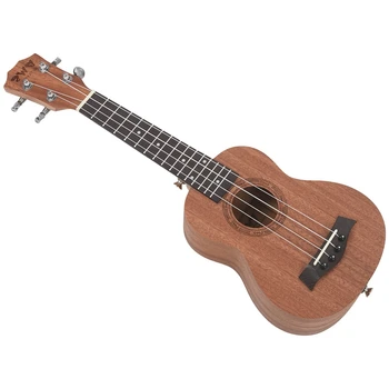 

21 Inch Professional Soprano Ukulele Uke Sapele 15 Fret Four Strings Brown Musical Instrument