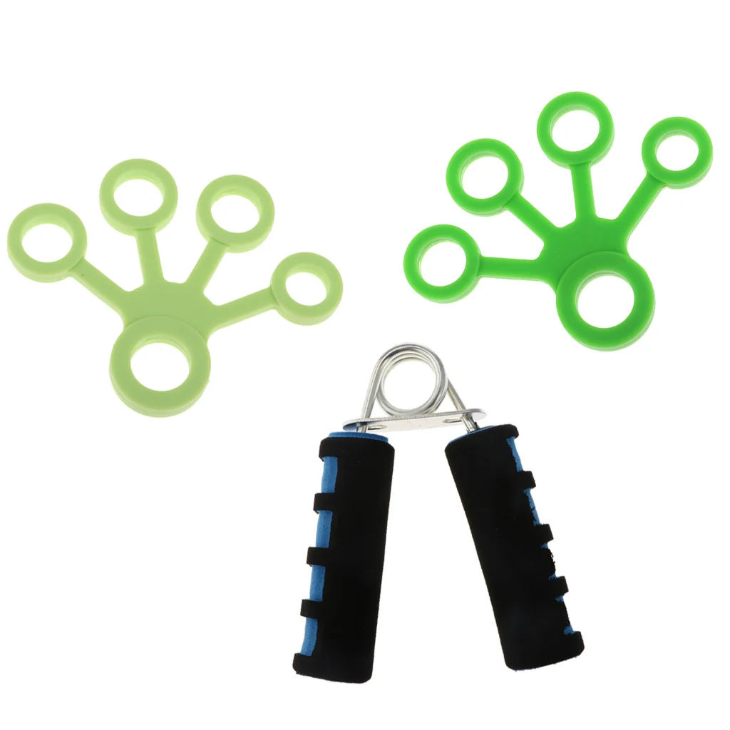 4 Packs Hand Grip Strengthener Finger Stretcher Strength & Dexterity Trainer Muscle Strengthening Training Tool
