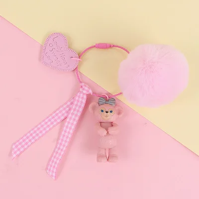 AD-167 Duffy медведь Стелла 3D кукла брелок в виде сердца, ЛЮБОВЬ автомобиль амулеты Apple Airpods чехол подвеска брелок DIY Ювелирная цепочка для ключей в подарок - Цвет: AD-167