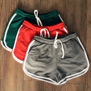 

Hot Sale Women Drawstring Shorts Summer Korean Style Leisure Elastic Waist With Pocket Fitness Pants Female Casual Short Fitness