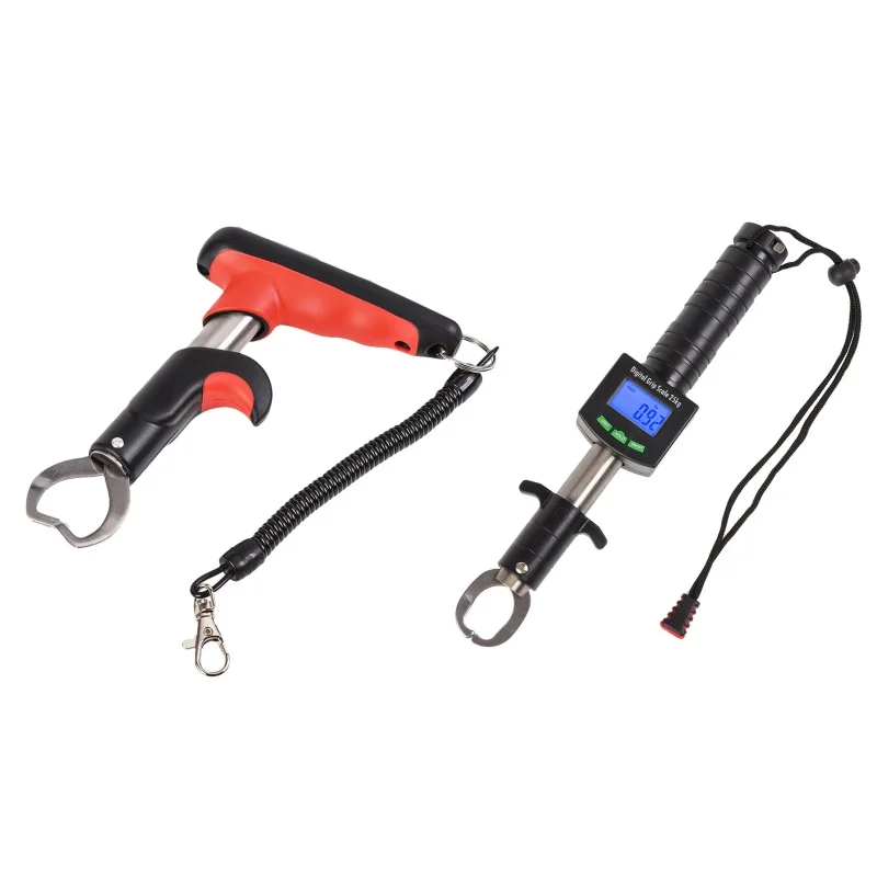 25kg/55lb Scale Digital Fishing Grip Stainless Steel Fish Lip Gripper Grabber Electronic Portable Weighing Weight Tool | Товары для