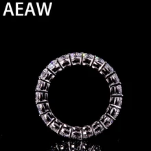 AEAW Твердое Серебро 925 роскошное 3 мм 0.1ct татол 2ctw-3ctw Помолвочное, обручальное кольцо Moissanite полное развлечение алмазный обруч для женщин