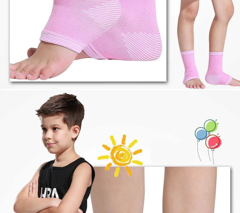 2PCS Kids Children Ankle Brace Compression Sleeves Foot Arch Support Plantar Fasciitis Sock For Swelling Heel Spur Pain Relief