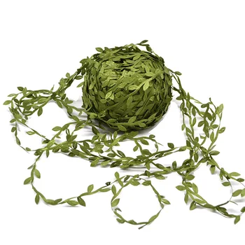 

10 Meter Silk Leaf-Shaped Handmake Artificial green Leaves For Wedding Decoration DIY Wreath Gift Scrapbooking Craft Fake Flower
