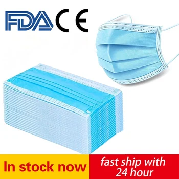 

10PCS-100 PCS Disposable Mascarillas Earloop Face Mouth Mascarillas Anti-Dust Safe Breathable Mouth Mascarillas with 3 Layers