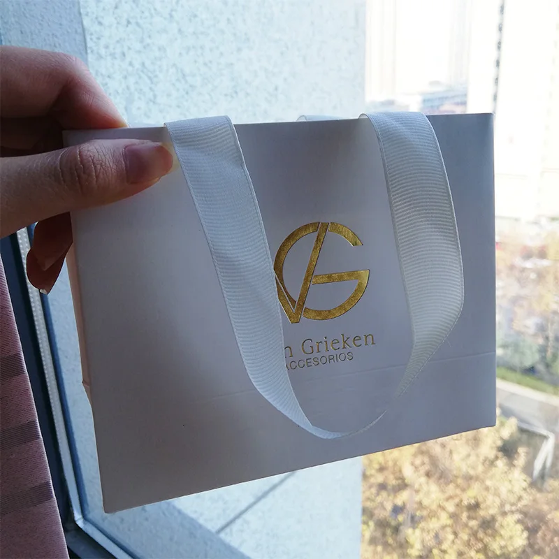 500 шт./лот роскошные бумажные пакеты для упаковки под заказ логотип вашего бренда