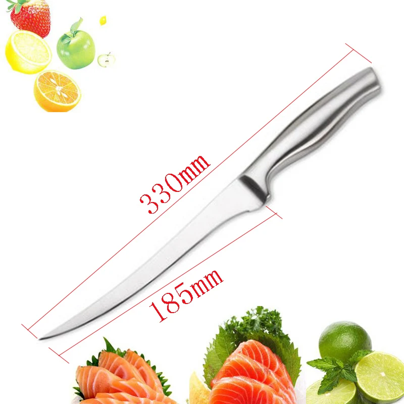 RSCHEF 7 дюймов качество Нержавеющая сталь Кухня филе Ножи потрошение рыбы