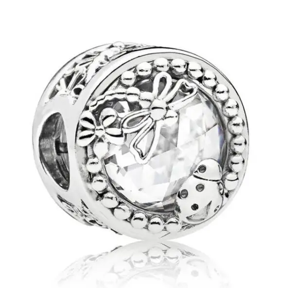 

Original 925 Sterling Silver Bead Charm Enchanted Nature With Ladybirds & Dragonflies Beads Fit Women Pandora Bracelet & Necklace Diy Jewelry