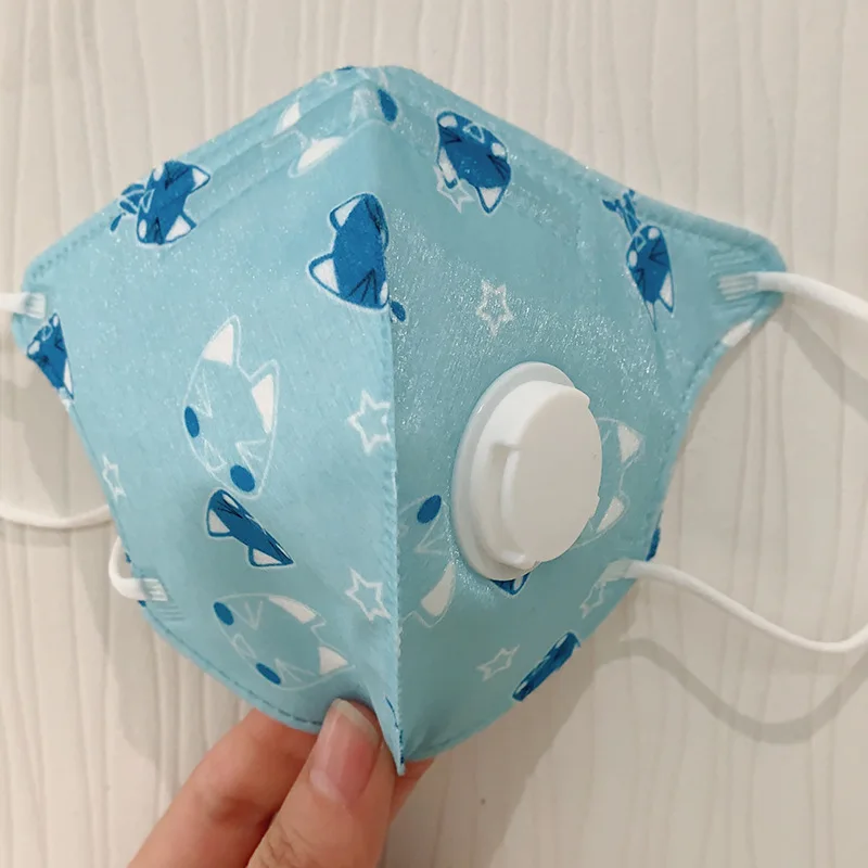 

Boys Girls Disposable Five-layer Children Cartoon Protective Dust Mask with Valve N95 Meltblown Cloth Kids 4-11 Years Old