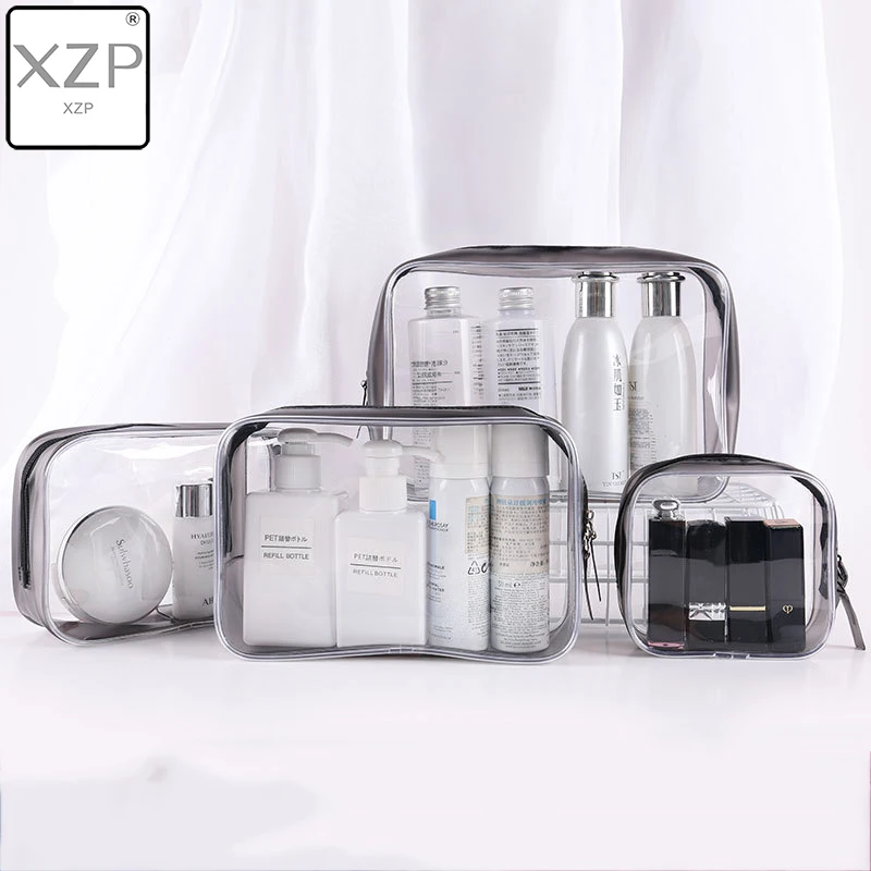 XZP Transparent Cosmetic Bag PVC Women Zipper Clear Makeup Bags Beauty Case Make Up Organizer Storage Bath Toiletry Wash Bag