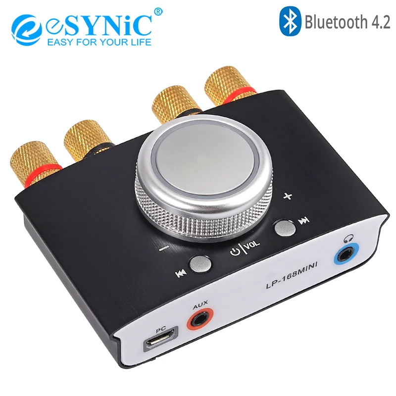 ESYNiC мини Bluetooth усилитель мощности беспроводной аудио приемник стерео Hi-Fi цифровой усилитель 2 канала 50 Вт AUX/USB/Bluetooth усилитель