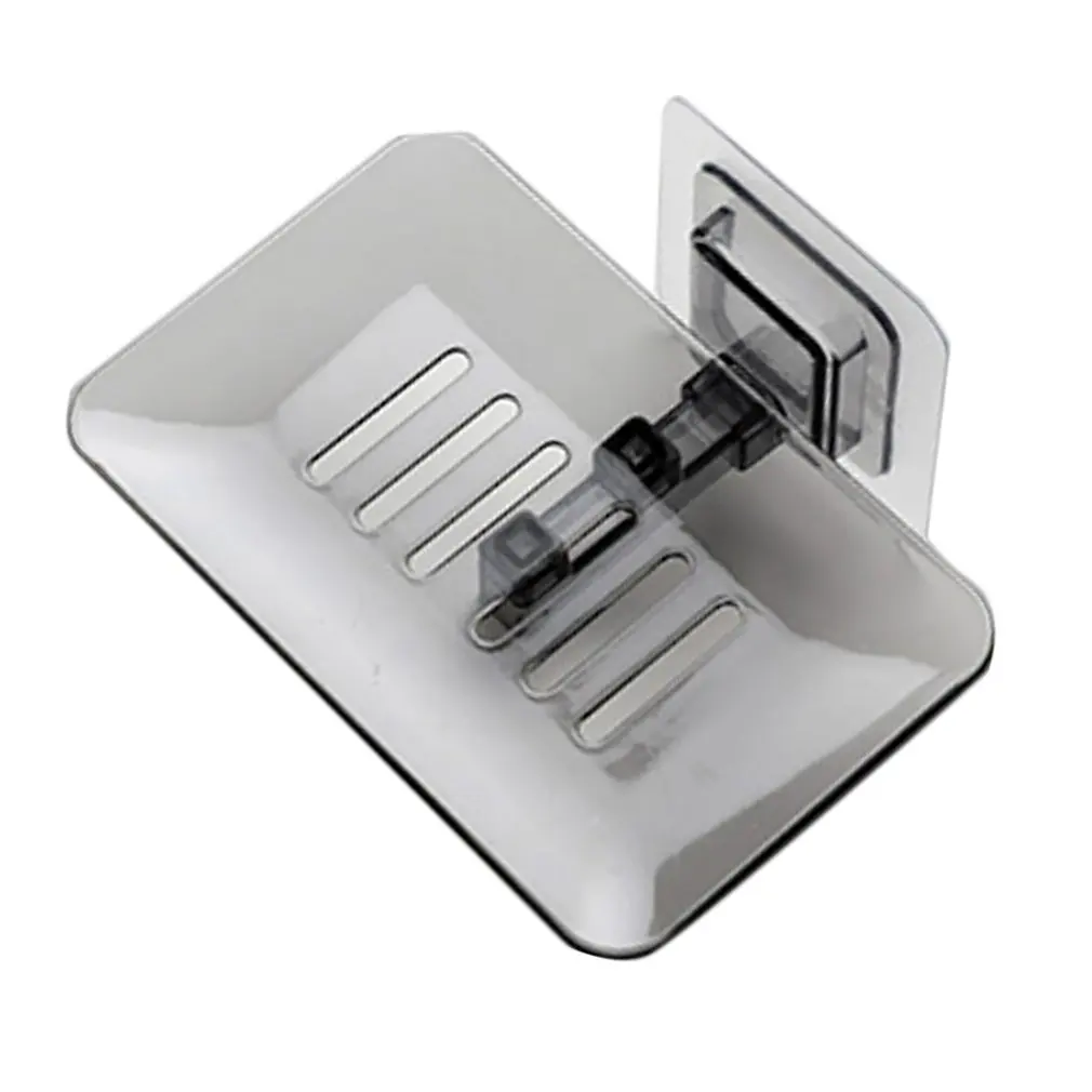 Creative Free Punch Paste Crystal Soap Box Bathroom Suction Wall Soaps Rack Drain Soap Box Bathroom Soap Box - Цвет: Fashion black