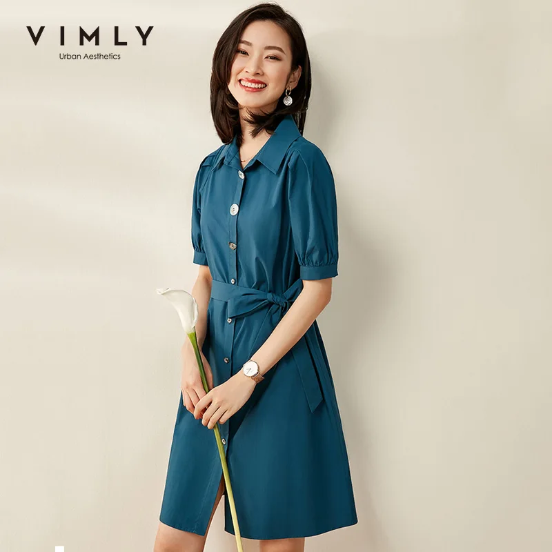 Женское офисное однобортное платье Vimly элегантное винтажное до колена с