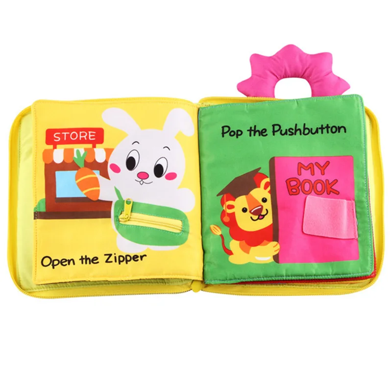 Baby Stroller Cognition Squeak Cute Toy Soft Infant Kids Development Cloth Book