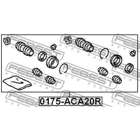 Рем. комплект. суппорта TOYOTA COROLLA 01-07 зад. FEBEST 0175-AC