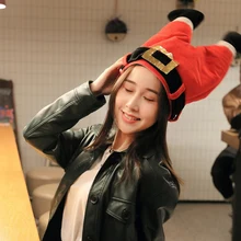 Рождественские шапки, новогодние, рождественские, вечерние, реквизиты, украшение, игрушка, Рождественская шапка, плюшевый эльф, шапка Санты, инструменты для орнаментов l