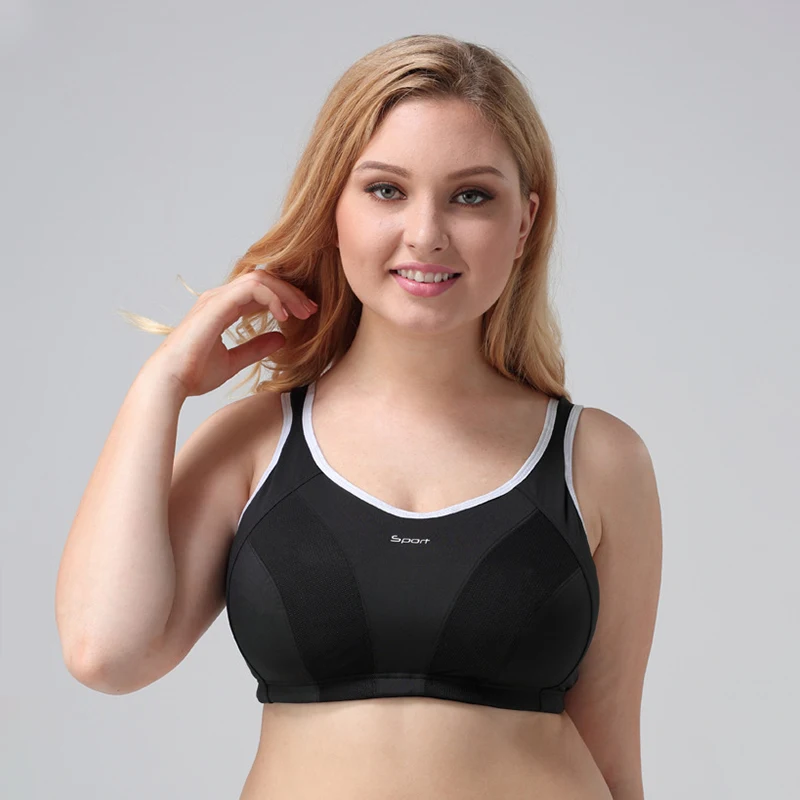 

ALFOU Women's large size sports bra without steel ring fitness underwear bra thin cup Adjustable High Impact shockproof G cup