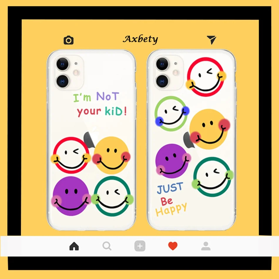 For Huawei P40 P20 P30 Pro Case Cute Funny Smile Pattern Mate 30 20 10 Lite Transparent soft tpu Cover |
