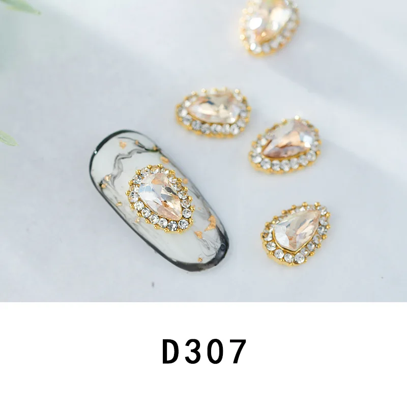 (5pcs)D307 5 шт./лот Кристаллы Блестки для украшения ногтей маникюр сплав ногтей художественные талисманы Стразы ювелирный Декор металлический японский ногтей художественный амулет - Цвет: (5pcs)D307