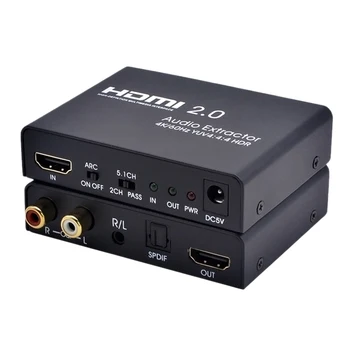 

FULL-Hdmi 2.0 To Hdmi Audio Extractor Audio Extractor Support 4K/60Hz Yuv 4:4:4 Hdr Arc For Hd Box Ps3 Ps4