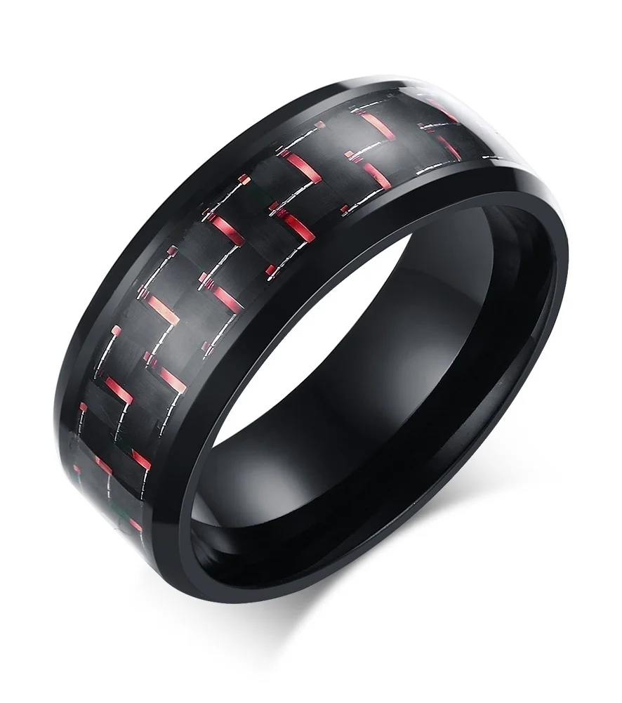 Sz6-12 пара колец его ее Черное золото покрытие в форме сердца Красный Циркон женское кольцо нержавеющая сталь мужской браслет