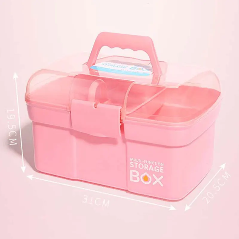 

Hand-held Container Desktop Storage Box Plastic Scissors Makeup Organizer Jewelry Nail Polish Pen Manicure Tool Case