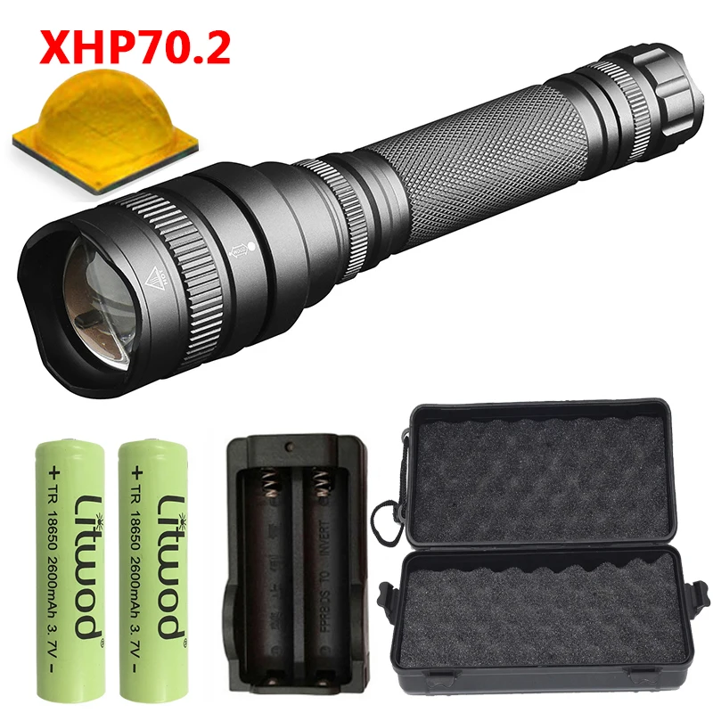 XHP70.2 самый мощный светодиодный светильник-вспышка, фонарь с зумом, водонепроницаемый светильник, тактический фонарь Z401293 - Испускаемый цвет: Option F