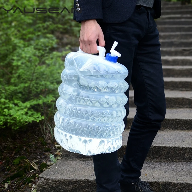 

Creative Outdoor Tourism 5L/10L/15L folding bottle car bucket plastic bottles withTaps tap water bottle home camping picnic BBQ