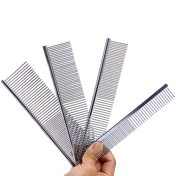 

Fine Coarse Chrome Pet Comb for Medium Coarse Hair Stainless Steel Pet Grooming Comb for Cats, Dogs