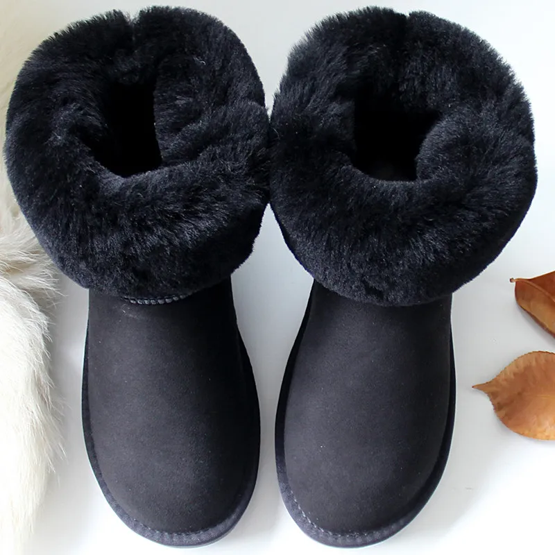 100% Natural Fur Classic 2020 Genuine Sheepskin Women Boots Women Shoes Shoes Women Flats Boots Women's Winter Woman Snow Boots