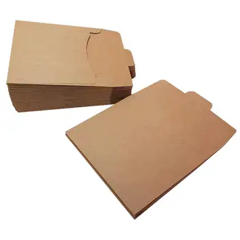 

1 Set Of 50Pcs Brown Paper Bag Kraft Paper Bag CD File Card Envelope Pouch