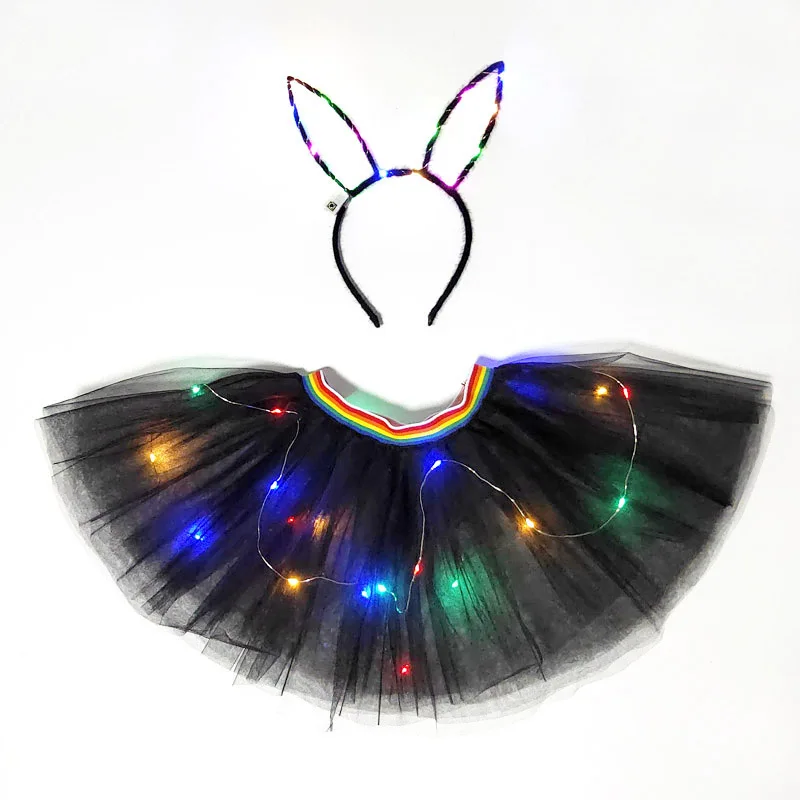 Светодиодный светильник; детская одежда для девочек; блестящая юбка-пачка со звездами; Праздничная юбка-пачка принцессы; фатиновая юбка-американка; детская танцевальная одежда для балета