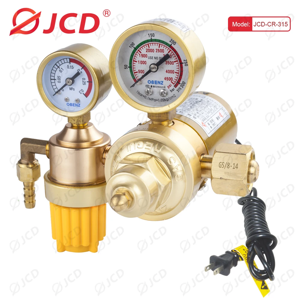 JCD G5/8"-14 0-25Mpa Argon CO2 Mig Tig Flow Meter Gas Regulator Flowmeter Welding Weld Gauge Argon Regulator Pressure Reducer 3