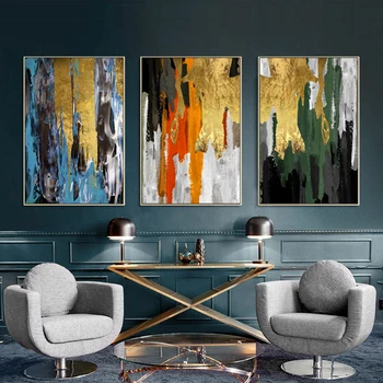 

DDHH Different Colors Abstract Picture Wall Art Oil Painting on Canvas Print For Living Room Home Decor No Frame