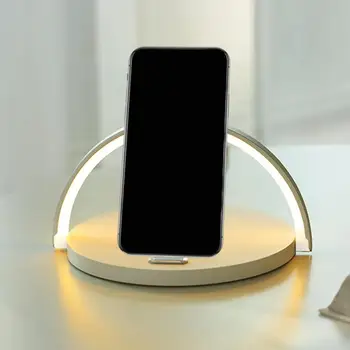 

3 in 1 Wireless night light Fast Charger Table Lamp Desk Half Round Phone Holder Night Light Phone Holder