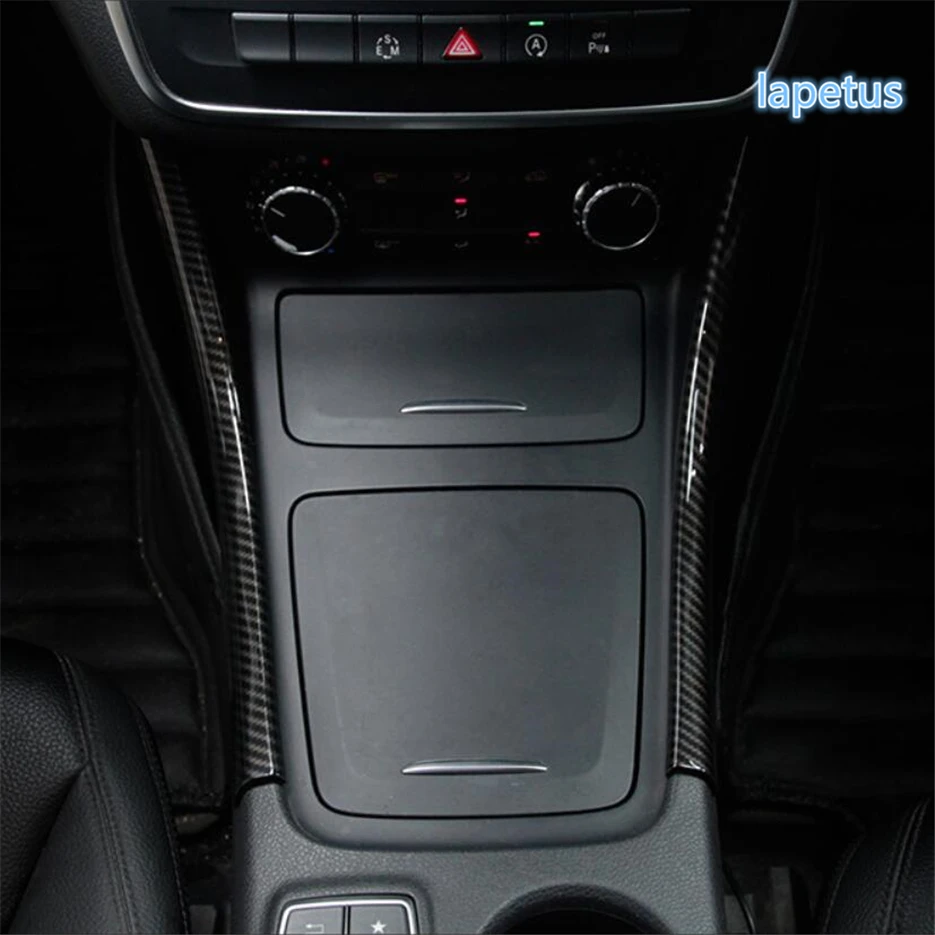 

Lapetus Carbon Fiber Style Interior Refit For Mercedes-Benz GLA X156 CLA W117 2015 - 2019 Central Storage Box Panel Strip Trim