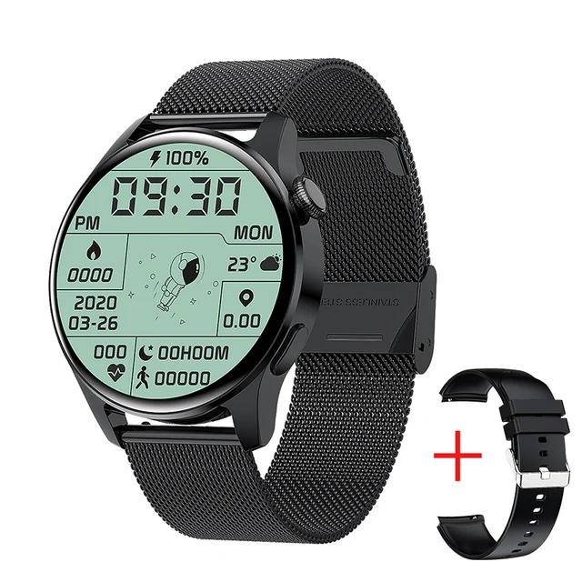 2022 New Full Circle Touch Screen Steel Band Luxury Bluetooth Call Men Smart Watch Waterproof Sport Activity Fitness Watch +Box 