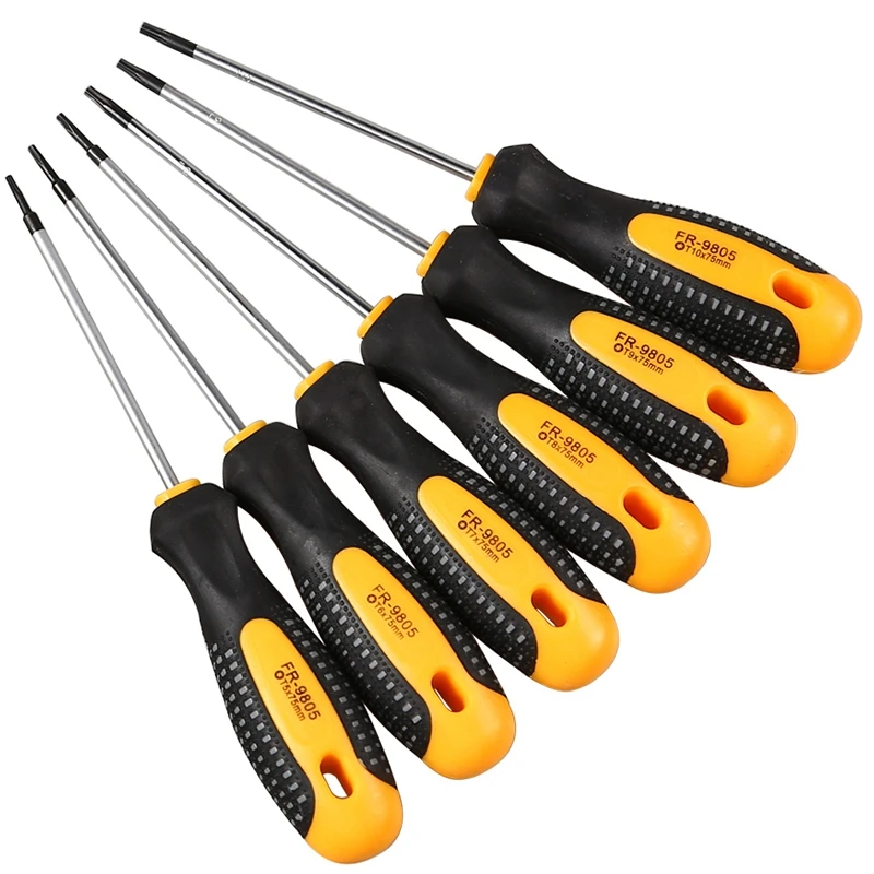 1 Набор CR-V Torx отвертка набор с отверстием Магнитный T5-T10 отвертка набор для ремонта телефона набор ручных инструментов