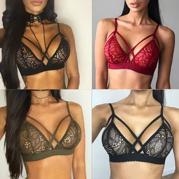 

Women Underwear Floral Bustier Brallete Sheer Bandage Patch Bralette Unpadded Bras Intimate Wear Sexy Lingerie Lace Bra