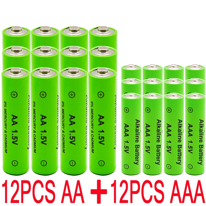 AA+ AAA, новинка, перезаряжаемая батарея AA 1,5 в, щелочная батарея AAA 2100-3000 мА/ч, фонарь, часы, mp3-плеер, сменная никель-металл-гидридная батарея - Цвет: 12AA-AAA